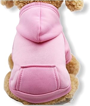 Amazon Riostudio 犬服 秋冬 犬の服 ドッグウェア ペットウェア 無地ポケットパーカー スウェットトレーナー スウェットパーカー ピンク L ノーブランド品 シャツ パーカー 通販