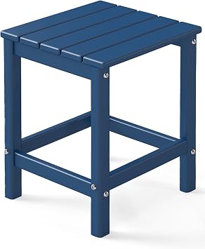 GREENVINES Outdoor Side Table, HDPE Adirondack Tables, Blue