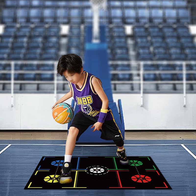 Tapis D'Entraînement Basketball Sans Glissement 120x86cm - Aide Agilité Et Pas Pour Joueurs De Basket Et Handball