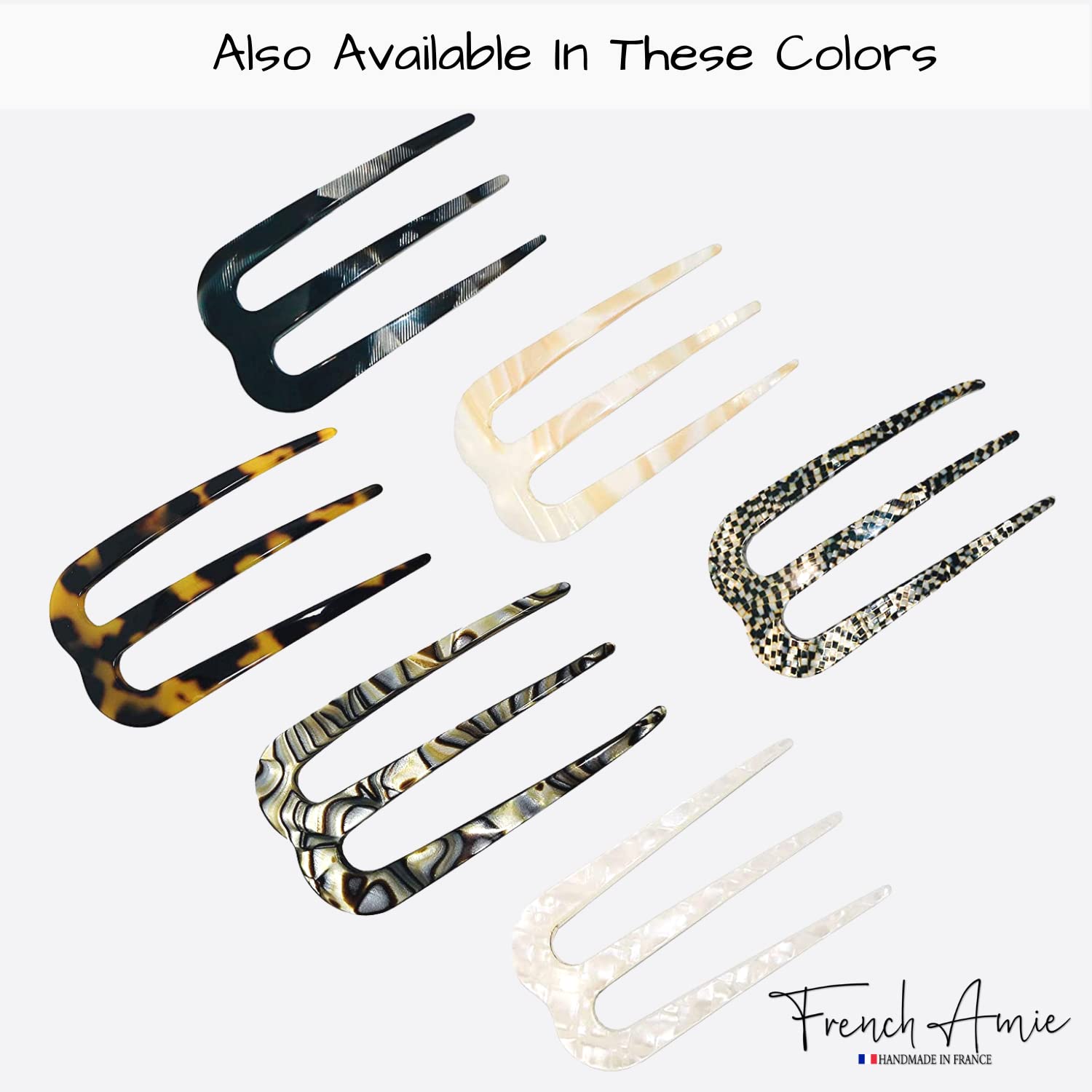 Amazon.com : French Amie Tri Prongs Caramel 3 display picture 3