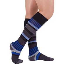 Rejuva Motley Stripe 20-30 mmHg Graduated Compression Socks for Men & Women