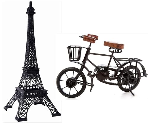 Hosley 15" Tall, Tabletop Iron Eiffel Tower & Decorative Tabletop
