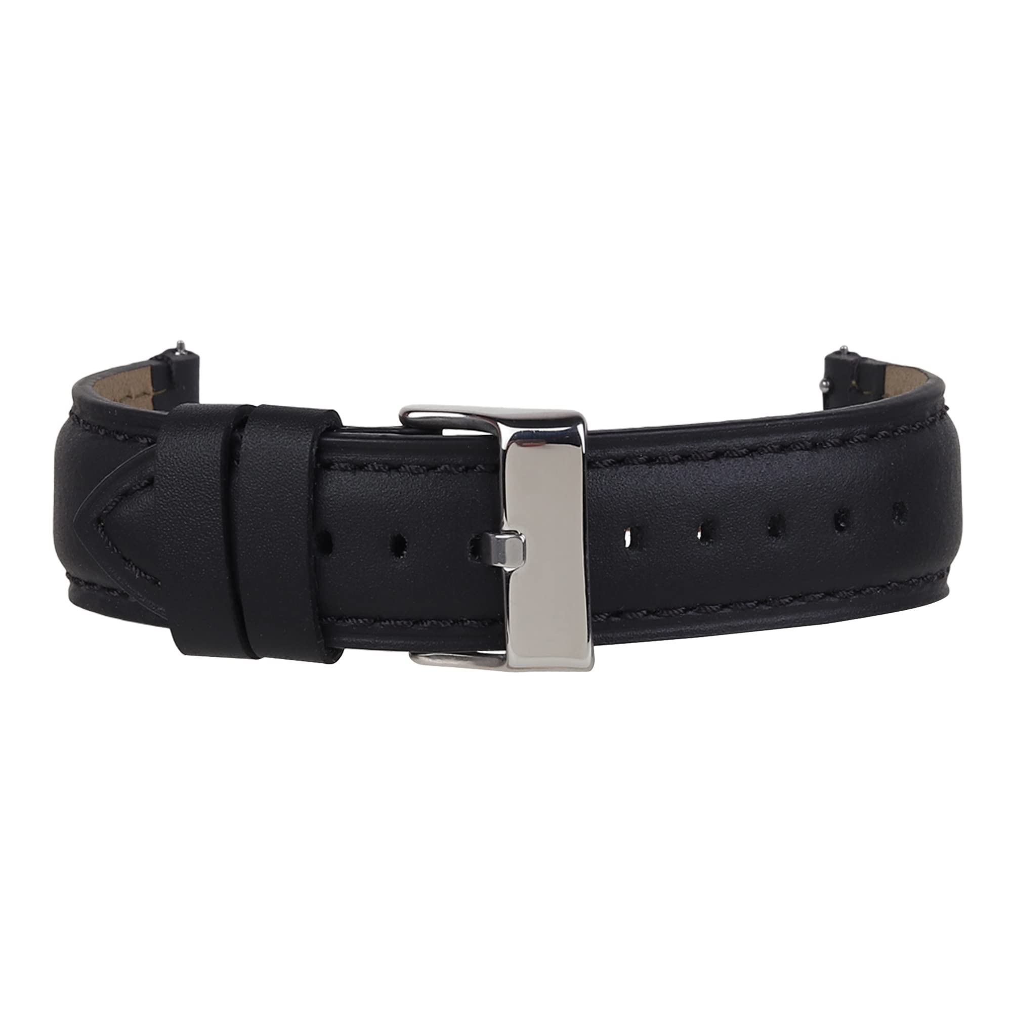 Genuine Leather Quick Release Black Watch Strap Compatible With Fossil,Casio,Titan,Etc WIth Standard Lug Size 20 mm (85750001) (B0C4FKP3YC) Amazon Price History, Amazon Price Tracker