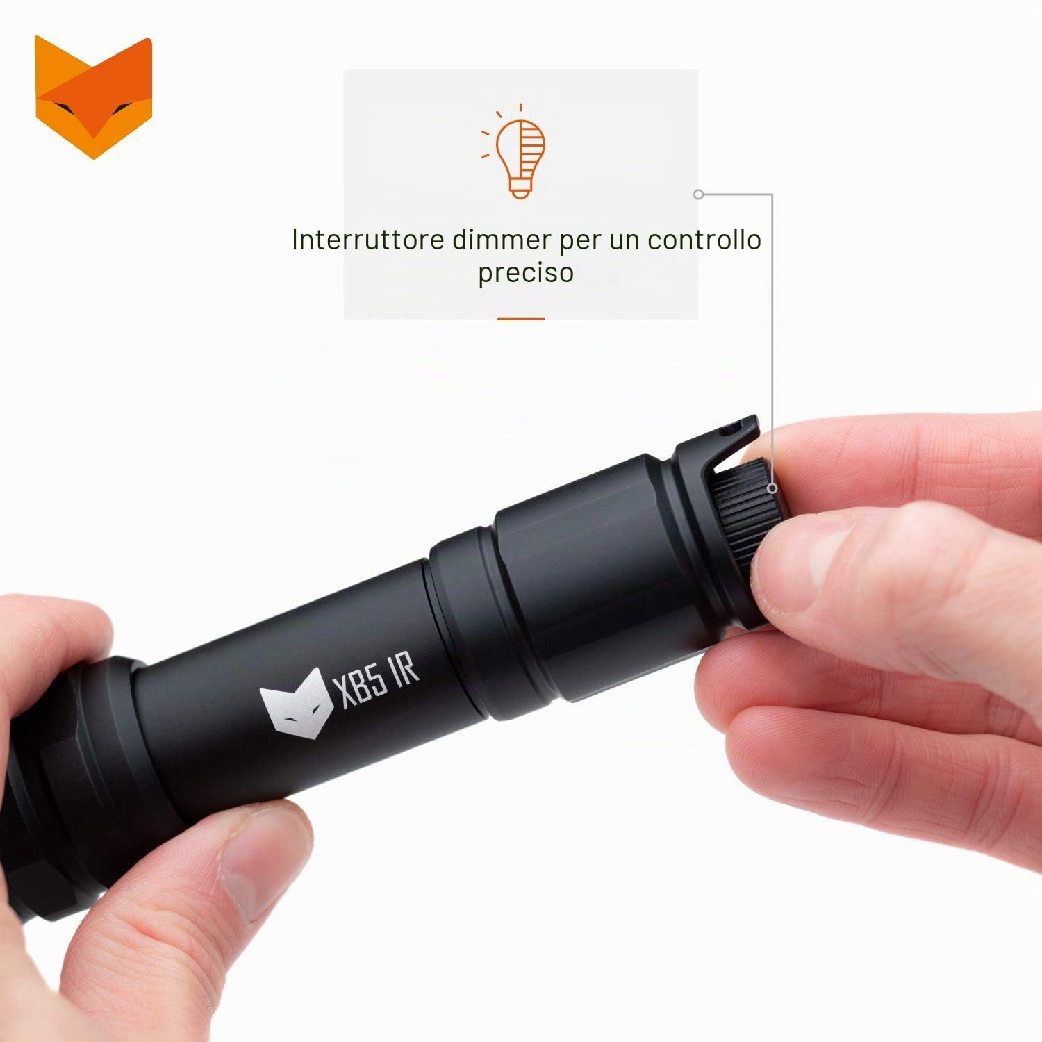 Nightfox XB5 Illuminatore IR | Lunghezza d'onda 850nm | Luce invisibile per l'uso solo con dispositivi per la visione notturna | LED da 5W | Messa a fuoco rapida | Dimmerabile