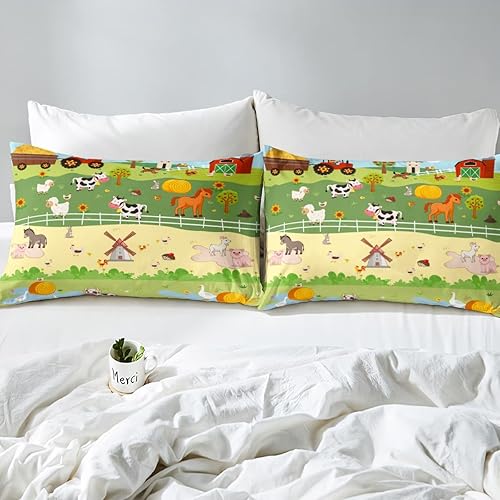 Vista 88 de Erosebridal Sábanas tamaño Queen de animales del zoológico para niños pequeños, sábanas de tren de dibujos animados, lindo juego de sábanas