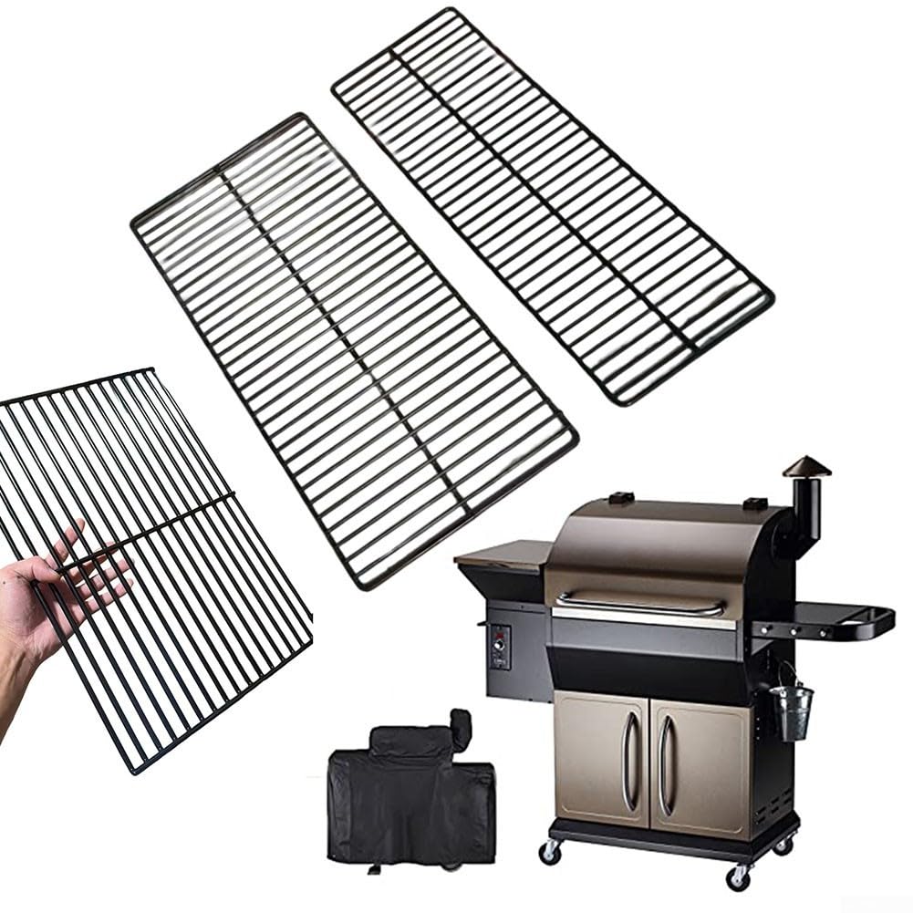 Robusta griglia riscaldante in acciaio per cuocere e arrostire (L griglia di riscaldamento) | Adatto per Z Grills 1000, design a 3 livelli, finitura in acciaio nero, espande l'area di cottura, ideale per pellet
