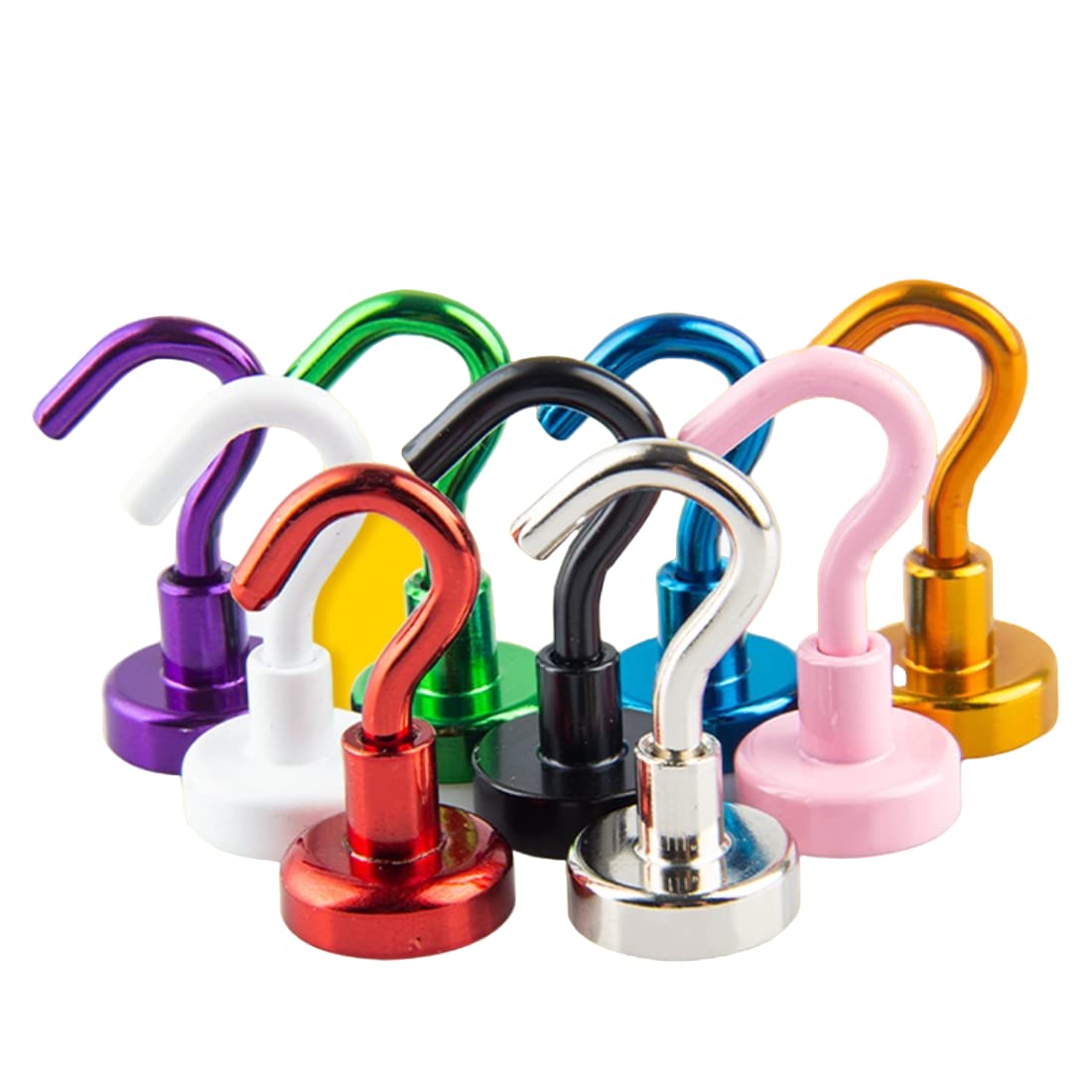 9Pack Magnetic Hooks for Cruise Cabins,Magnet Hooks for Fridge Hanging Heavy Duty Colorful Magnets with Hooks Strong Cruise Magnetic Hanger Hook for