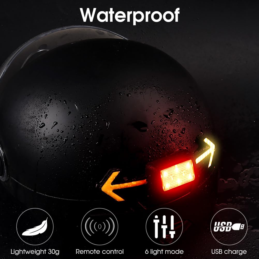 Feu Arrière de Vélo NIUAWASA Télécommande sans Fil 6 Modes Étanche Rechargeable USB Noir