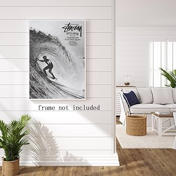 Ljovkryn Vintage Stussy Surf Poster, Canvas Painting, 8x12in