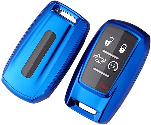 Vista 8 de Funda para llavero para Dodge Ram 1500 2019 2020 2021, accesorios de TPU suave, soporte remoto de poliuretano termoplástico, protector de piel, Rojo