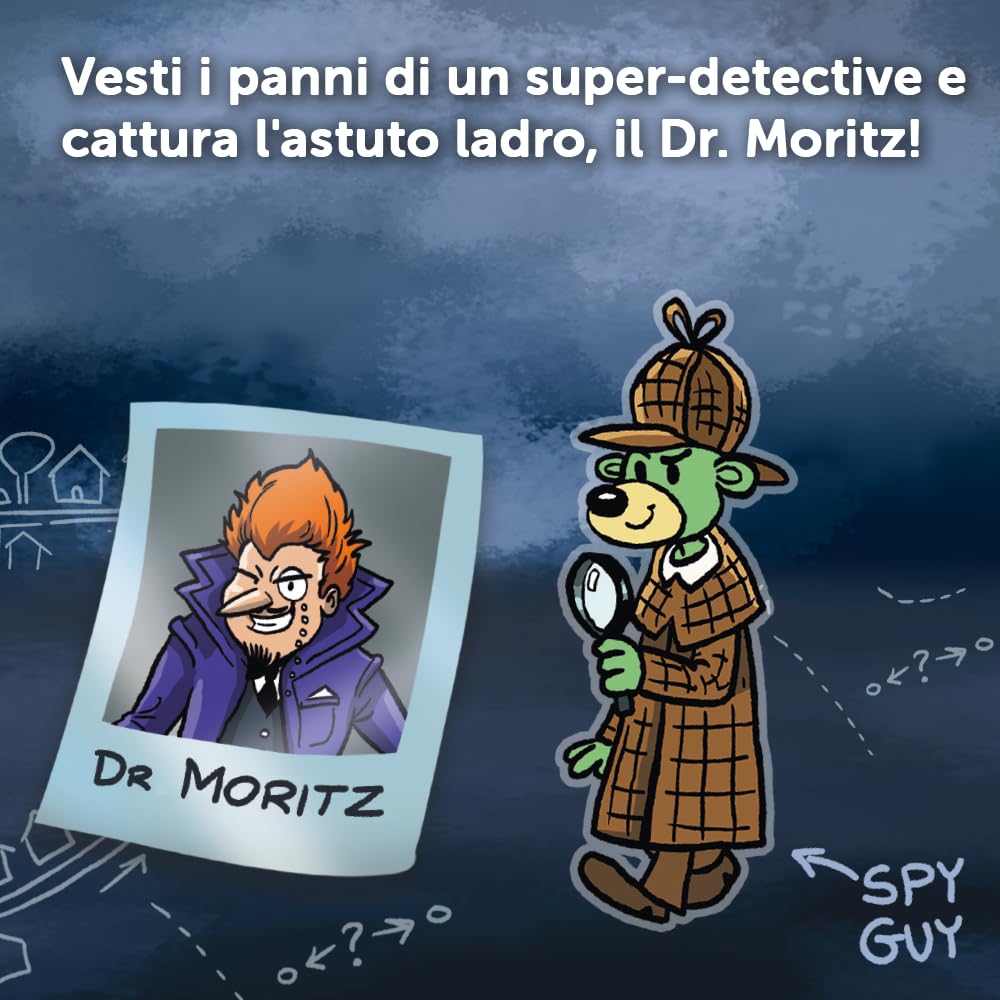 Trefl - Spy Guy - Gioco Detective Cooperativo, Famiglia Society, Cercare Prove e Cattura Il Criminale, Grande Vassoio con Una Città, Gioco Familiare per Adulti e Bambini da 5 Anni