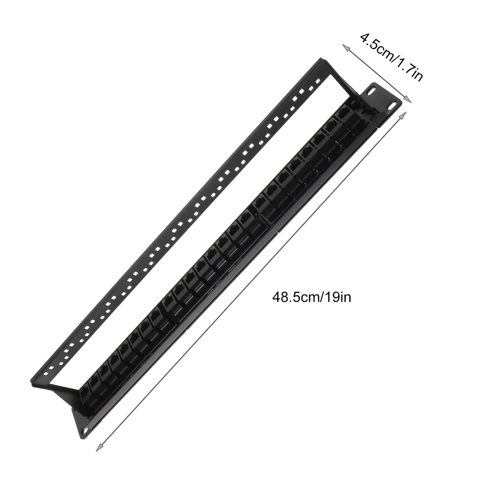 Panneau de Brassage Cat5e 24 Ports Noir en Plastique pour Câblage