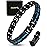 MagnetRX Thin Blue Line Bracelet for Women - Ultra Strength Magnetic Titanium Bracelets - Adjustable Length & Sizing Tool - Police Support Black and Blue Bracelet (Blue Line)