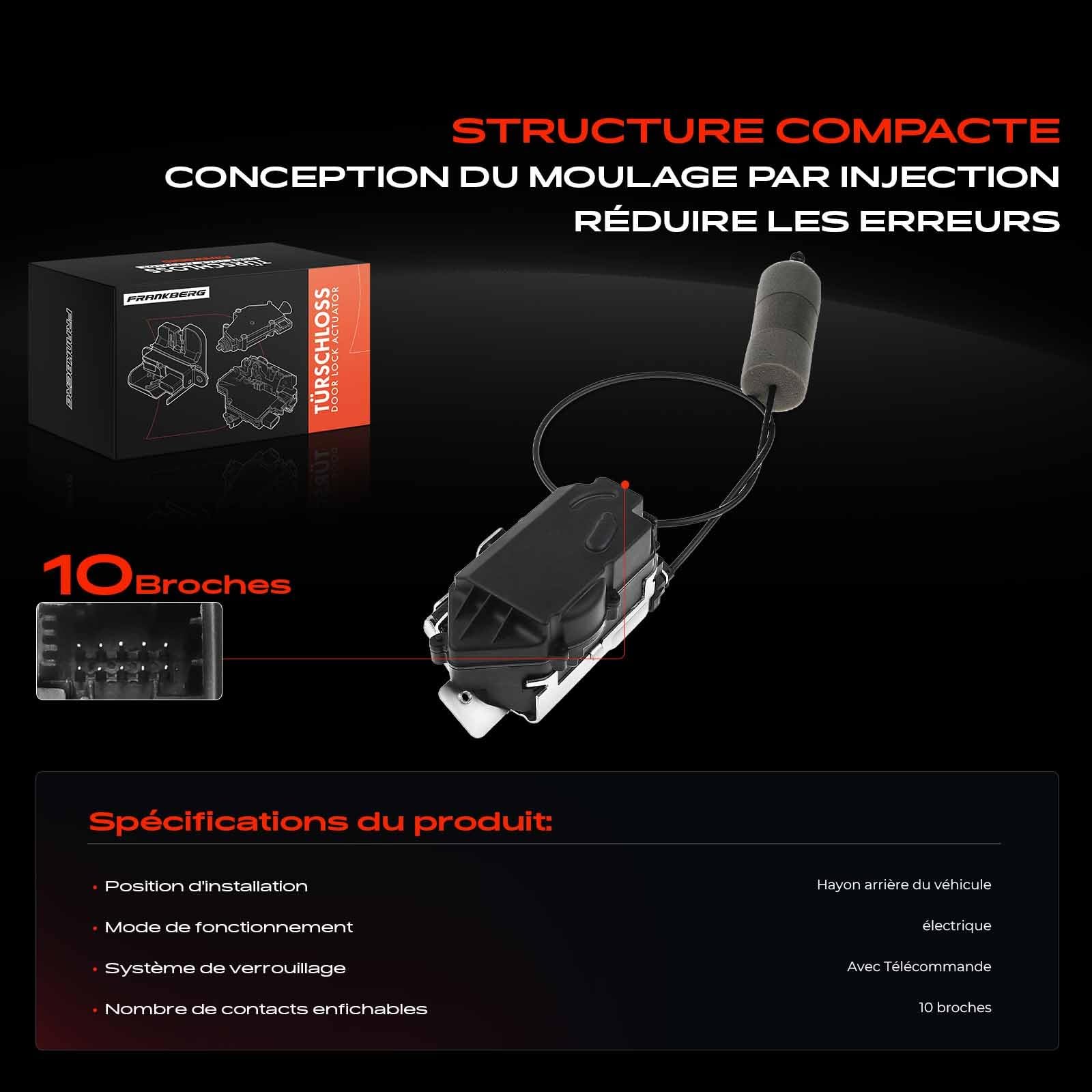 Frankberg Verrou de porte arrière, verrou de hayon 1647400735 | Compatible avec: Classe R W251 V251, Classe M W164, Classe GL X164