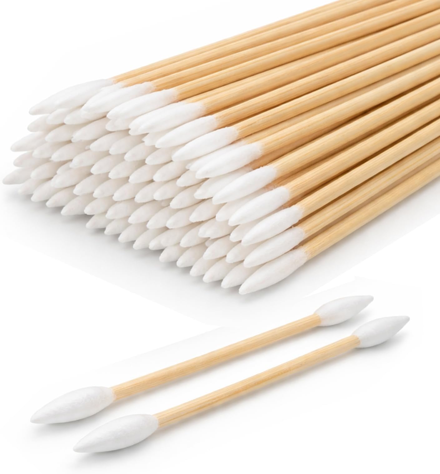 200 Pieces Cotton Swabs, Double Precision Tips with Paper Stick 100 Pieces 1 Pack (Pointed Shape)