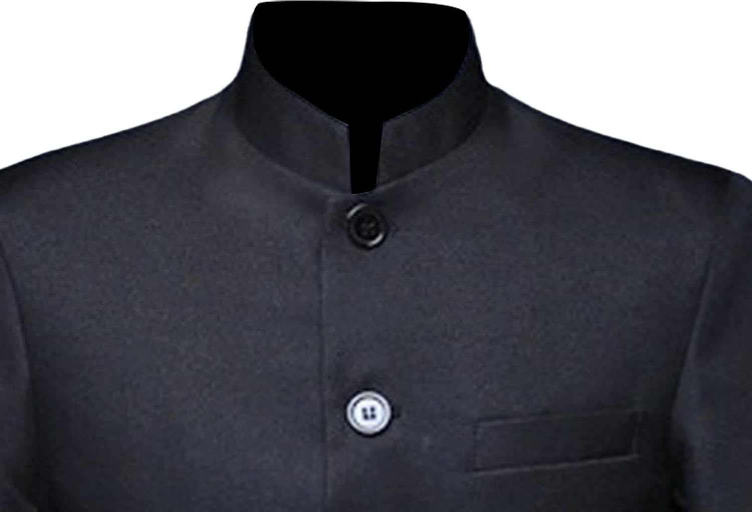 Men's Slim Fit Solid Wedding Suit Set 2 Piece Button Up Stylish Dress Suits Floral Stand Collar Blazer Pants Sets (Black1,3X-Large)