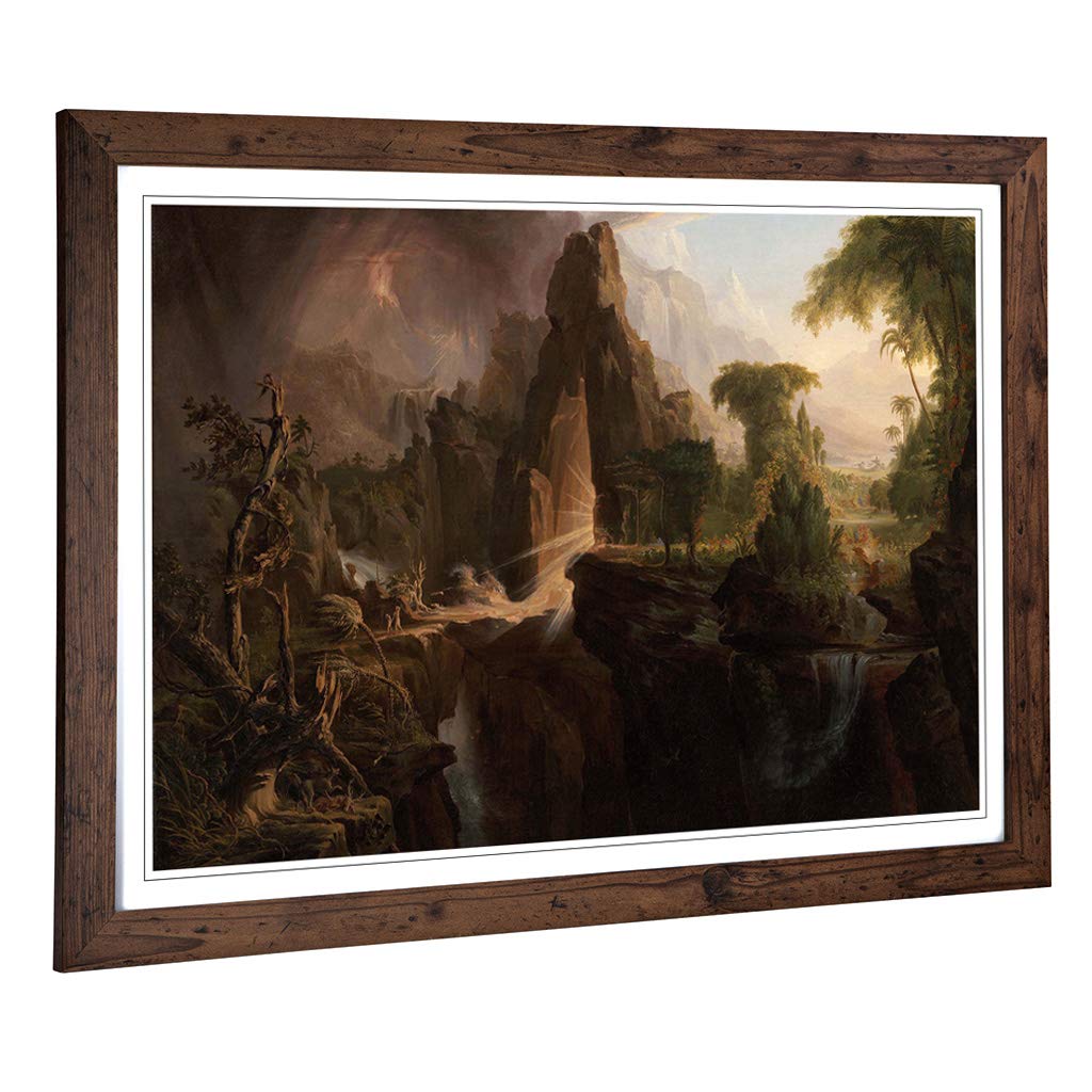 Big Box Art Framed Print of Thomas Cole Expulsion from The Garden of Eden Design | Wall Art Picture| Home Decor for Kitchen, Living Room, Bedroom, Hallway, Walnut, A2 / 24.5x18 Inch / 62x45cm