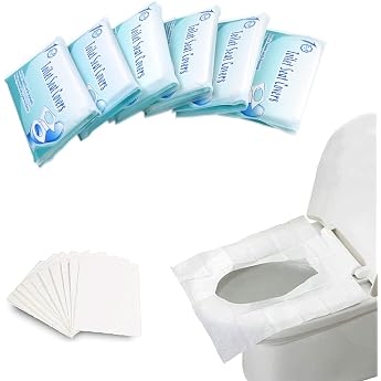 Pack of 60 Disposable Toilet Seat Covers Flushable Toilet Seat Covers Toilet Seat Covers Toilet Seat Cover for On the Go Public Toilet 42 x 35