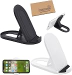 2PCS Universal Cell Phone Stand, Portable Foldable Adjustable Multi-Angle Desktop Holder for iPhone 15/14/13/12/11 Pro/XS Max/XR/8, Samsung Galaxy S23/S22/S21, iPad Tablets 4-12.9 Inches Black White