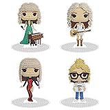 Nikolle Tabletop Diamond Art Kits, Merch, 4Pcs Acrylic Diamond Painting Kit, Stand Up Diamond Art Kits for Adults, Gifts for Women colorful