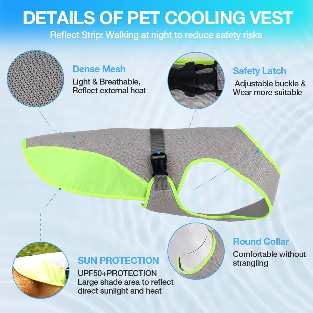 ペット ベスト Ocean Cooling Vest_Minty Lime Ocean Cooling Vest (Minty Lime) – Our Haru