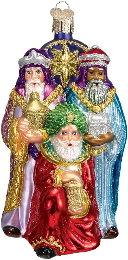 Old World Christmas 6" Three Wise Men Glass Ornament # 24083