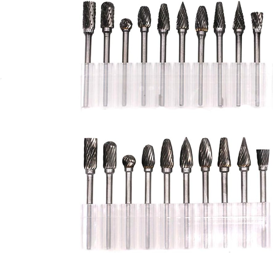 10Pcs Tungsten Carbide Rotary Burr SET 1/8"" Shank/Double Cut Carbide Rotary Burr Set with 3mm Shank/tungsten Carbide Single Cut Rotary Burr SET