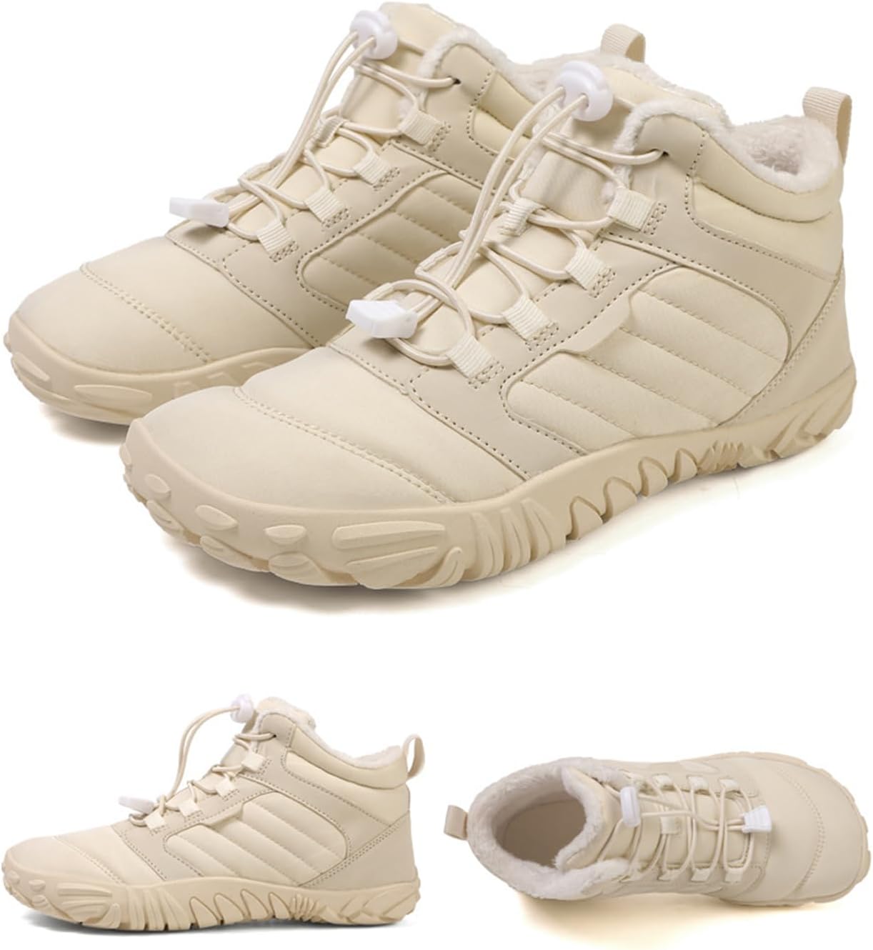 Hike Winter Footwear Barefoot Womens, Non-Slip Waterproof Thick Sole Warm Barefoot Wide Toe Shoes for Women Men