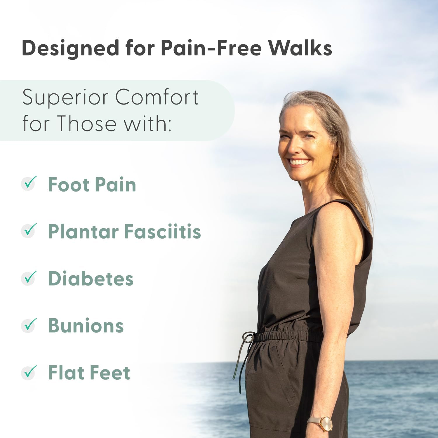 Orthofeet Women's Orthopedic Paloma Adjustable Leather Sandal