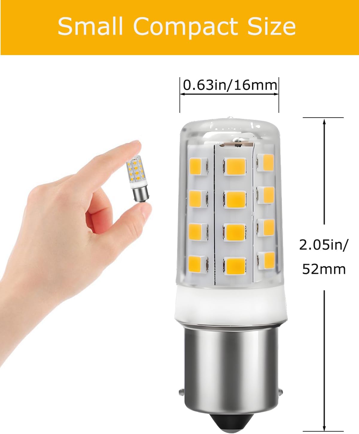 Cheopha 1141 1156 BA15S Led Bulb 4W, Single Contact Bayonet Base, Warm White 2700K Equivalent to 40W Halogen Bulbs, P21W Bulb for RV Light Bulbs, Outdoor Landscape Lighting, Non-Dimmable, Pack of 6