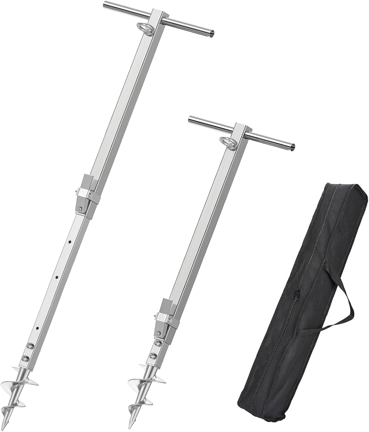 Sand Anchor, 304 Stainless Steel Screw in Boat Anchor Heavy Duty for PWC, Kayak, Jetski, Small Boat, Shallow Water & Sandbar Beach Auger Anchor Pole, 4 Adjusts (29.5"-45.5")