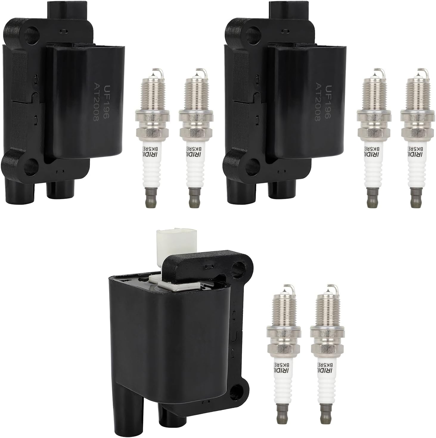 SCITOO 2 ignition coils wilth 4 iridium Spark Plugs,for Sharan 1.8L 2002-2007,for P-assat 1.8L 2000,for J-etta 1.8L 2000-2001,for A-udi A4 1.8L 1997-2000 UF274 C1318 E878 5C1036