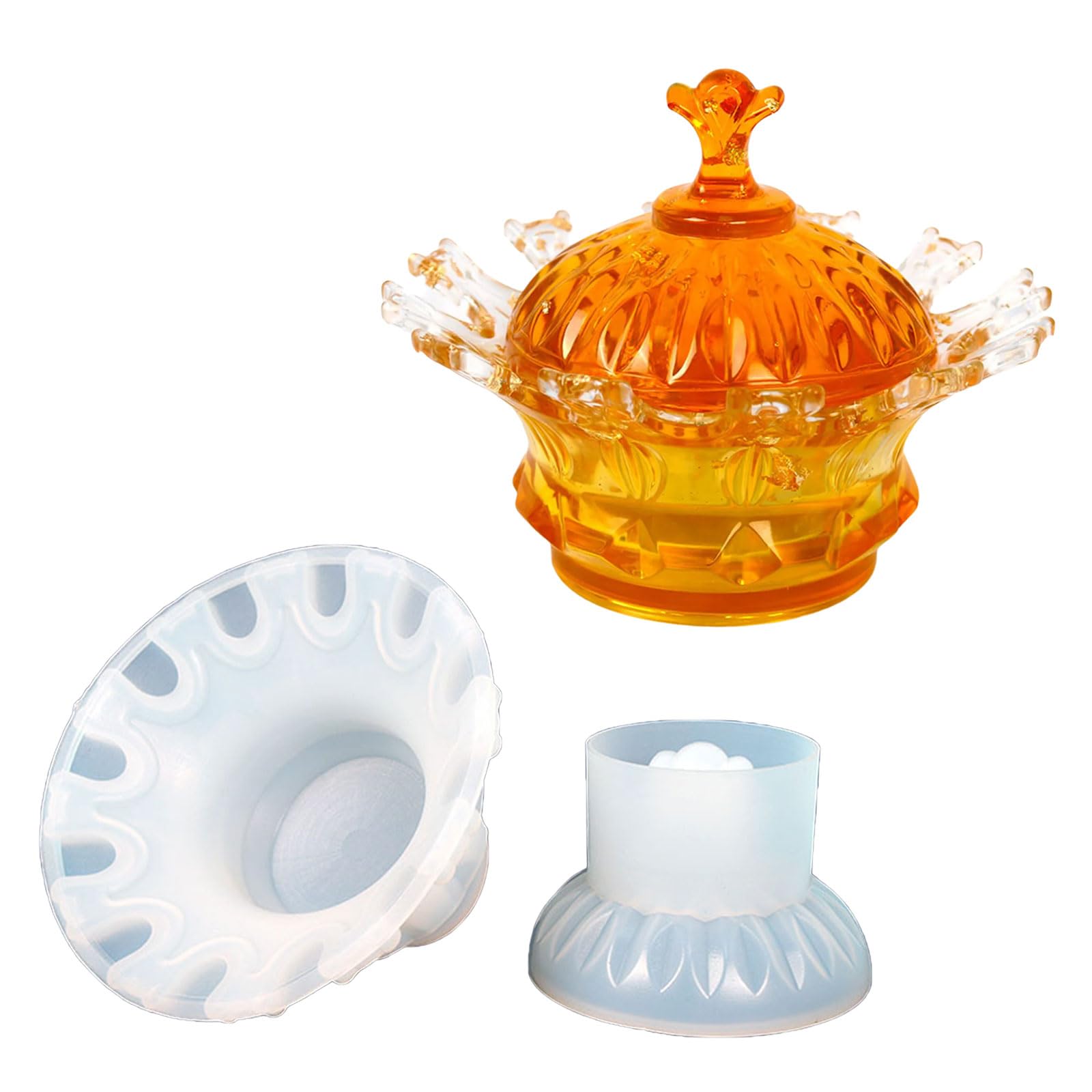 FOLODA Resin Jewelry Case Silicone Molds with Lid Cup Silicone for Jewellry Case Christmas Decoration Storage Jar Molds