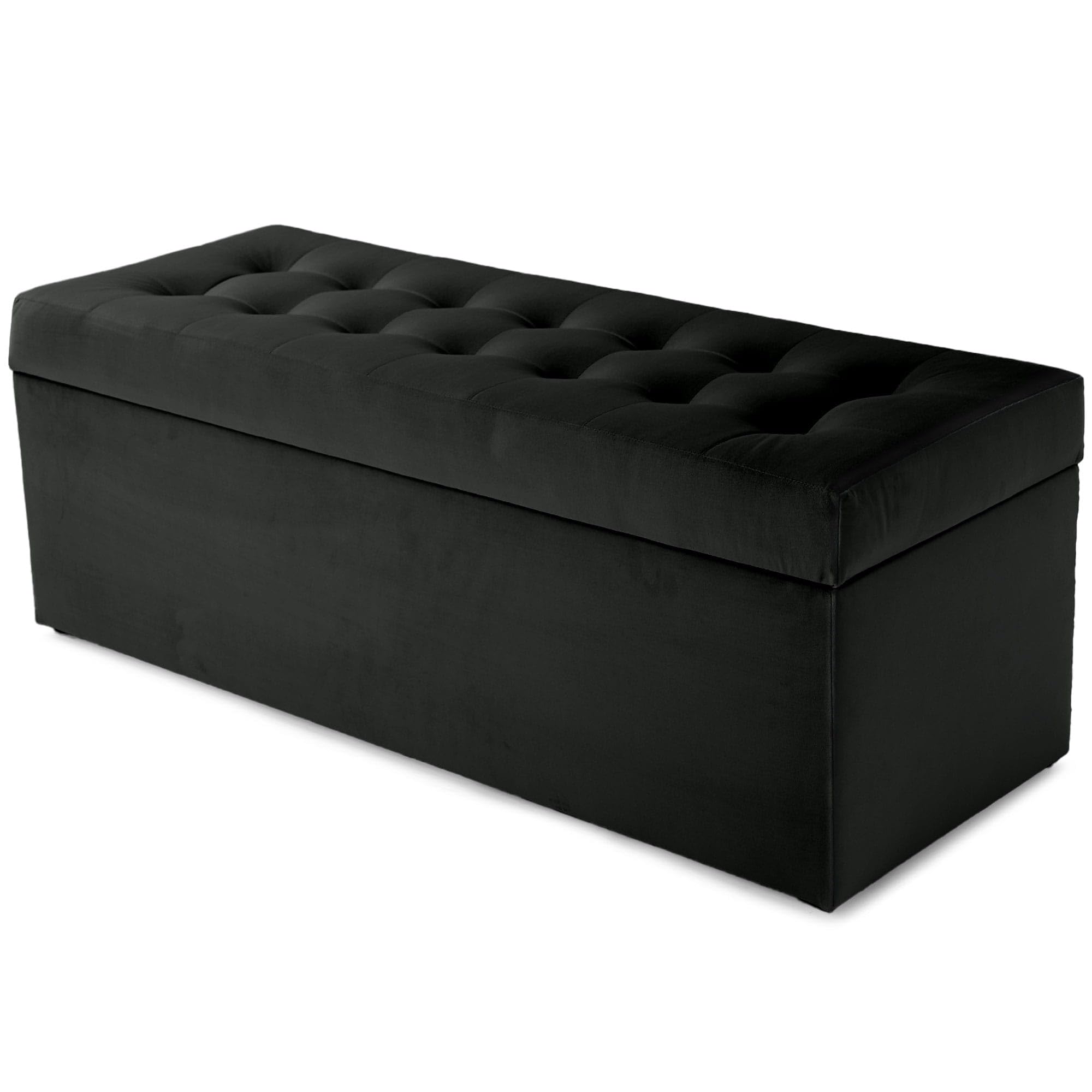 MG Design Puf con almacenaje 45 × 120 cm Gris Oscuro – Banco tapizado con baúl Interno, Estructura de Madera hasta 300 kg, Superficie Lisa con Brillo Elegante, sin Montaje, fácil de Limpiar