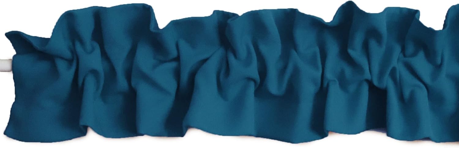 Zen Creative Designs Solid Poplin Sleeve Topper Window Valance Top Bottom Ruffle Home Décor Bedroom Nursery Kitchen Window (120" Wide x 9" Tall, Cranberry Red)