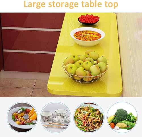 Miniatura 4 de KDDEON Mesa plegable flotante de pared, mesa de comedor de cocina, escritorio de computadora, estante de estación de trabajo, tocador, mesa de