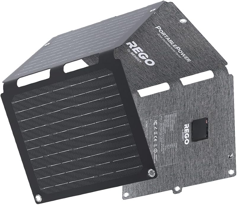 Renogy 30W Portable Solar Panel Charger for Phone, iPad, Tablets, Laptop | USB-C/USB-A/DC Outputs for Phones, Tablets, Laptops And Power Banks during Camping, Hiking, Backpacking and Outdoor Trips