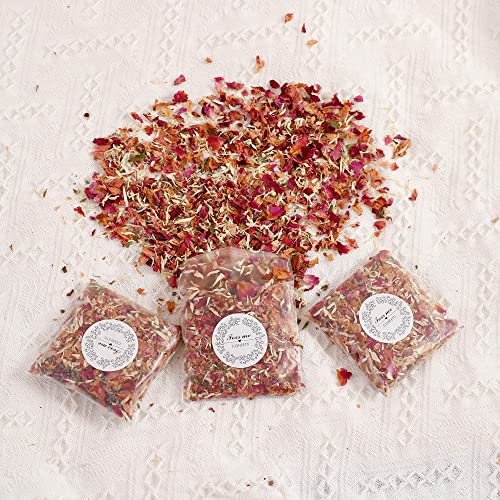 Biodegradable Wedding Confetti Petals – Eco-Friendly Dried Rose, Lavender & Chrysanthemum Mix – 5 Pre-Packed Bags of Natural Flower Petal Confetti for Toss, Aisles, Parties & Celebrations