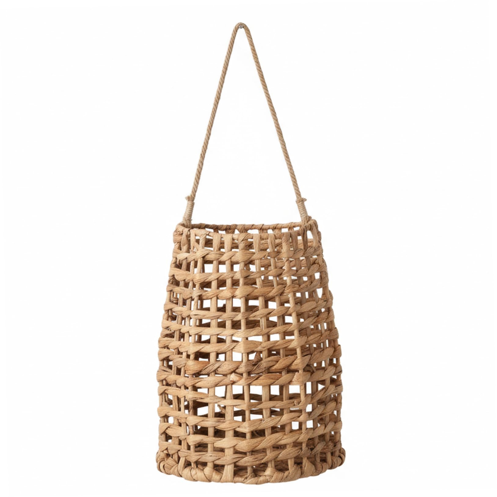 Cesta colgante de mimbre decorativa, organizador de ratán natural de 6x3.5x12 pulgadas para baño