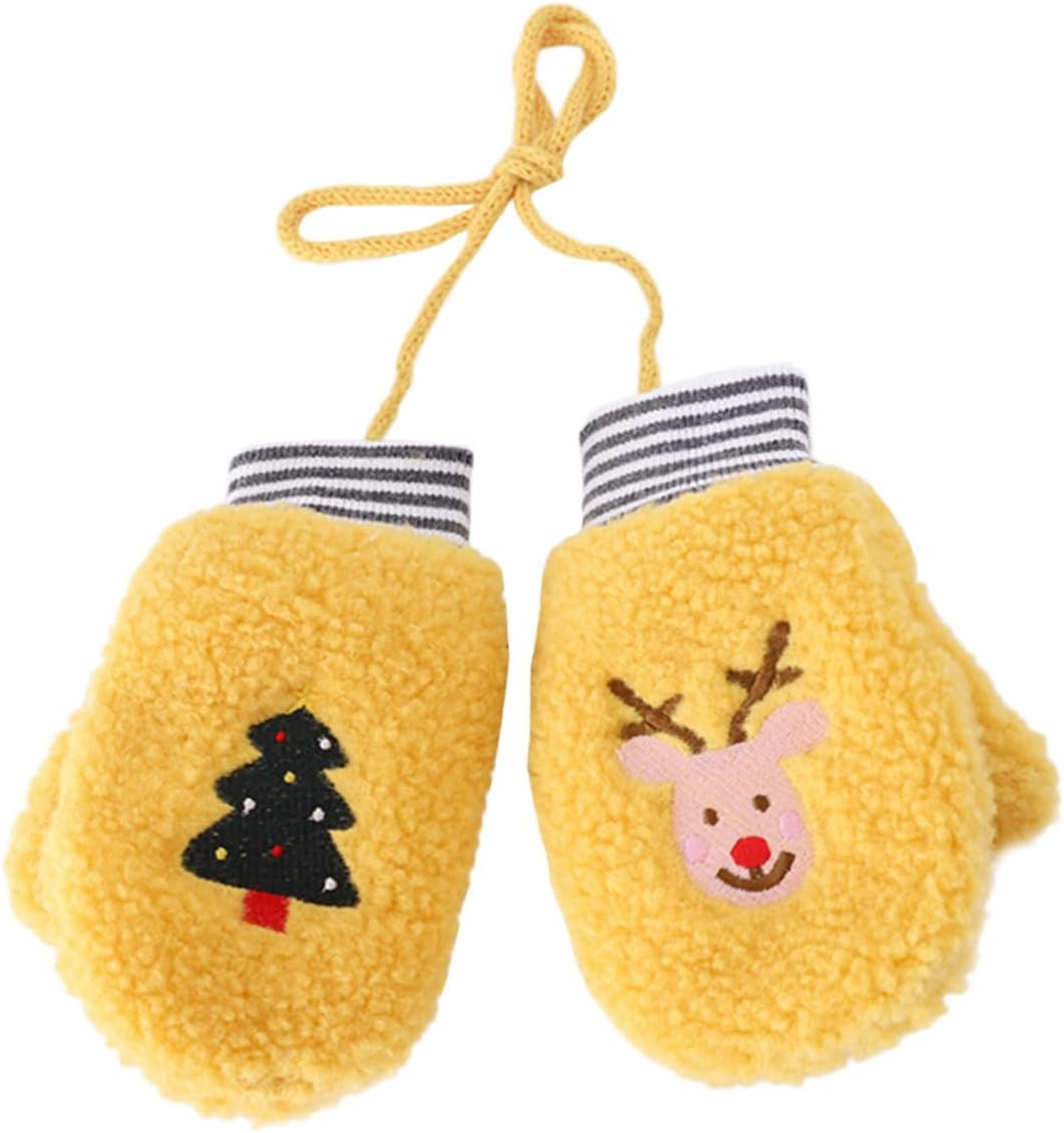 COLLBATH 1pair Boy Girl Cartoon Mittens Cute Warm Gloves for Boys Girls Windproof Full Finger Design for Daily Wear Parties Random Colors