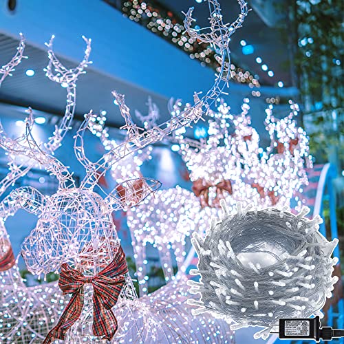 Waterglide 300 Led Christmas Lights, 98.5Ft Xmas String Light 8 Lighting Modes, Plug In Waterproof Mini Lights For Outdoor Indoor Holiday Christmas Tree Wedding Party Bedroom Decorations (White) #TOP7