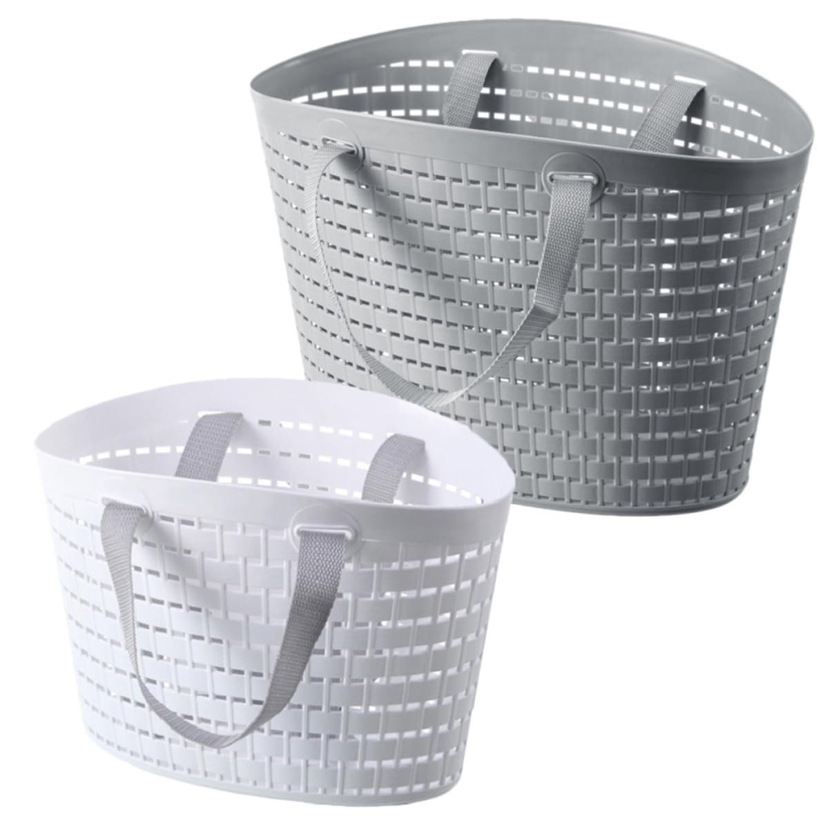 Panier à vêtements bac de rangement portable plastique à poignées pour le linge