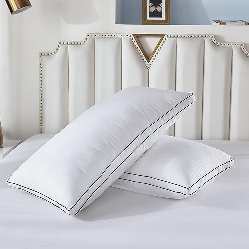 Gehannah Almohadas de cama para dormir (paquete de 2), almohada suave de felpa de lujo con hogar y hotel, funda de microfibra transpirable para