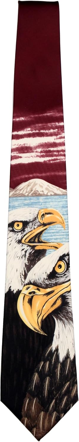 WILD-304 - Mens Endangered Species Necktie Bald Eagle Novelty Tie