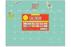 July 2019 - 2020 Monthly Theme Large Desk Pad Monthly Calendar