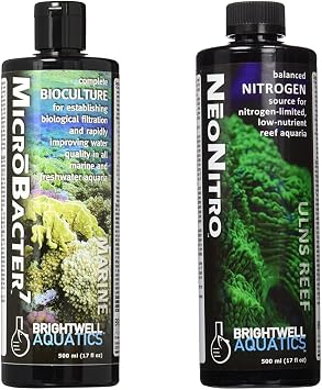 مجموعة Brightwell Aquatics MicroBacter7 + NeoNitro لجودة مياه أحواض السمك وتوازن النيتروجين