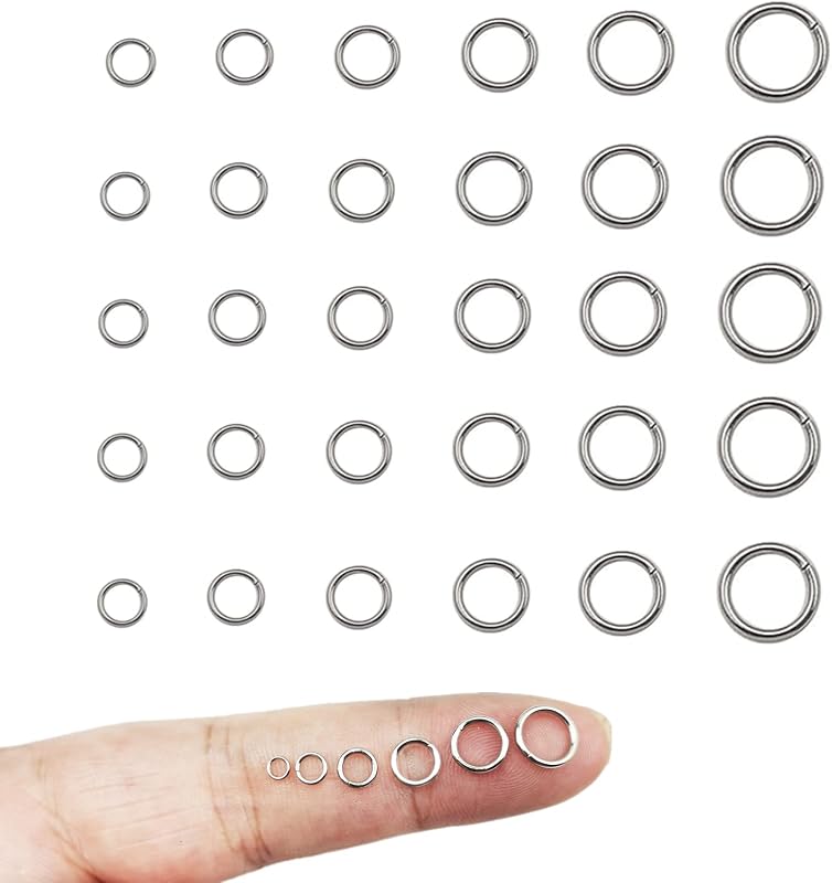 2150pcs Stainless Steel Rings Jump Rings Connector Rings for Jewelry Making Necklaces Bracelet Earrings Keychain DIY Craft (Silver, 3/4/5/6/7/8mm)