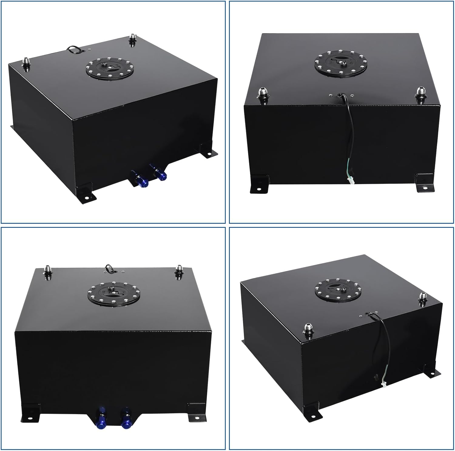 15 Gallon Fuel Cell Aluminum Fuel Gas Tank 60L Universal Racing Street Drift Strip Gas Tank with Level Sensor - Black