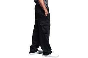G-Style USA Men's Solid Fleece Heavyweight Cargo Pants: Premium Fit and Durability...