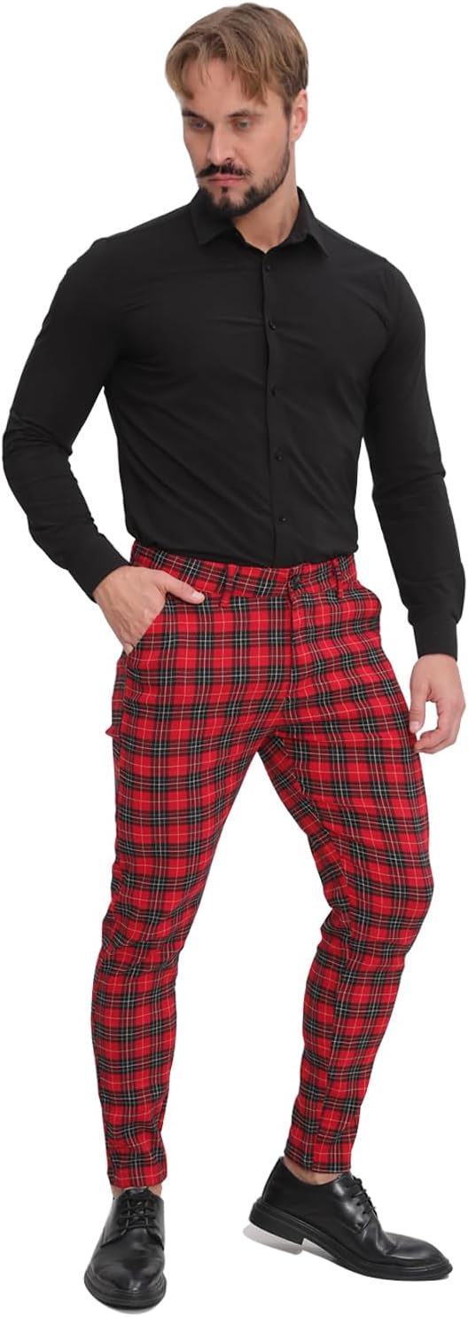 ALLELMS Mens Chinos Slim Fit Stretch Flat-Front Skinny Dress Pants - Image 6
